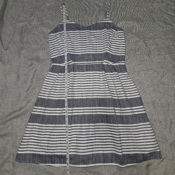 Old Navy Blue and White Stripe Dress with Smocked Back 100% Cotton Size Large - Picture 11 of 13